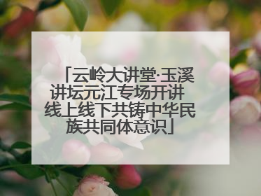 云岭大讲堂·玉溪讲坛元江专场开讲 线上线下共铸中华民族共同体意识