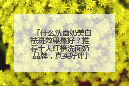 什么洗面奶美白祛斑效果最好？推荐十大红榜洗面奶品牌，真实好评