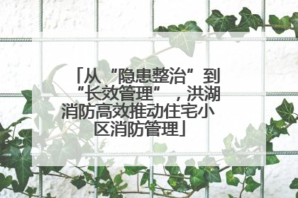 从“隐患整治”到“长效管理”，洪湖消防高效推动住宅小区消防管理