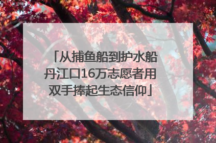 从捕鱼船到护水船 丹江口16万志愿者用双手捧起生态信仰