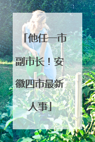 他任一市副市长！安徽四市最新人事