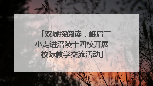 双城探阅读，峨眉三小走进涪陵十四校开展校际教学交流活动