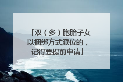 双（多）胞胎子女以捆绑方式派位的，记得要提前申请