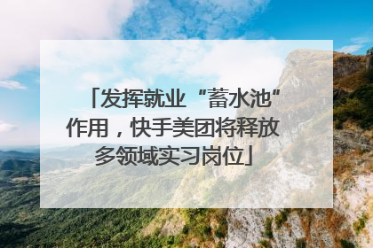 发挥就业“蓄水池”作用，快手美团将释放多领域实习岗位