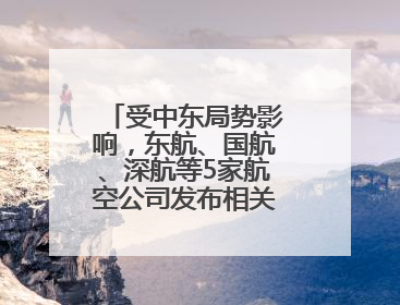 受中东局势影响，东航、国航、深航等5家航空公司发布相关航线退改政策
