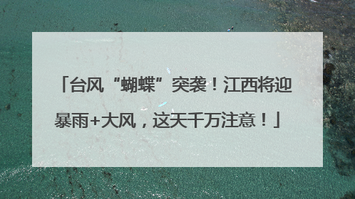 台风“蝴蝶”突袭！江西将迎暴雨+大风，这天千万注意！