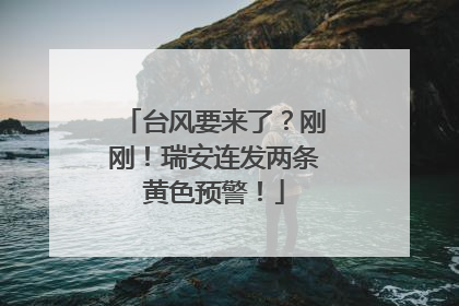 台风要来了？刚刚！瑞安连发两条黄色预警！