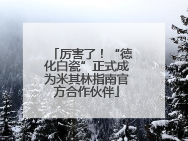 厉害了！“德化白瓷”正式成为米其林指南官方合作伙伴