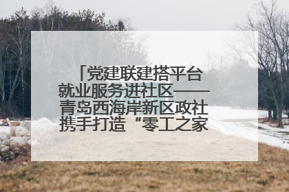 党建联建搭平台 就业服务进社区——青岛西海岸新区政社携手打造“零工之家”就业服务新阵地