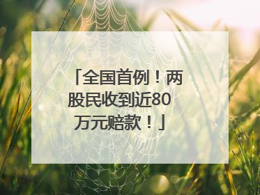 全国首例！两股民收到近80万元赔款！