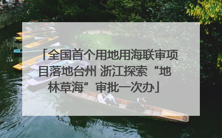 全国首个用地用海联审项目落地台州 浙江探索“地林草海”审批一次办
