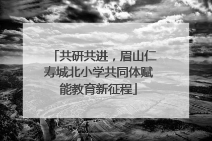 共研共进，眉山仁寿城北小学共同体赋能教育新征程