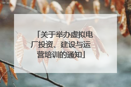 关于举办虚拟电厂投资、建设与运营培训的通知
