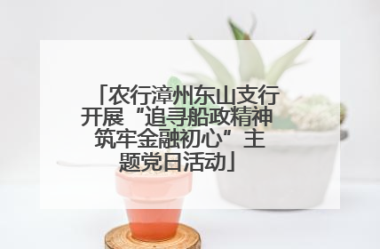农行漳州东山支行开展“追寻船政精神 筑牢金融初心”主题党日活动
