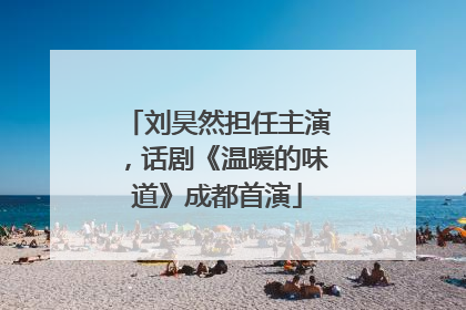 刘昊然担任主演，话剧《温暖的味道》成都首演