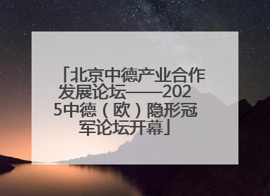 北京中德产业合作发展论坛——2025中德（欧）隐形冠军论坛开幕