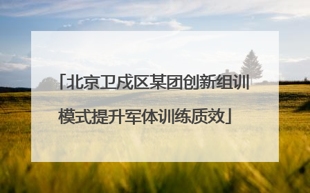 北京卫戍区某团创新组训模式提升军体训练质效