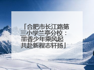 合肥市长江路第三小学兰亭分校：墨香少年乘风起 共赴新程志轩扬