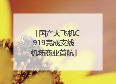 国产大飞机C919完成支线机场商业首航