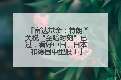 富达基金：特朗普关税“至暗时刻”已过，看好中国、日本和德国中型股！