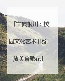 宁夏银川：校园文化艺术节绽放美育繁花