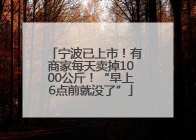 宁波已上市！有商家每天卖掉1000公斤！“早上6点前就没了”