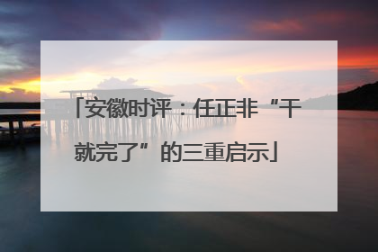安徽时评：任正非“干就完了”的三重启示
