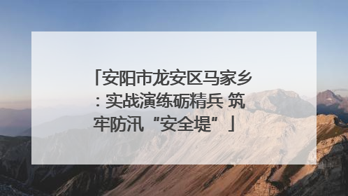 安阳市龙安区马家乡：实战演练砺精兵 筑牢防汛“安全堤”