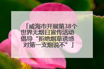 威海市开展第38个世界无烟日宣传活动 倡导“拒绝烟草诱惑 对第一支烟说不”