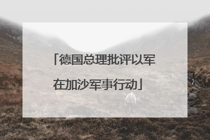 德国总理批评以军在加沙军事行动