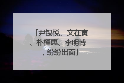 尹锡悦、文在寅、朴槿惠、李明博，纷纷出面