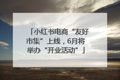 小红书电商“友好市集”上线，6月将举办“开业活动”
