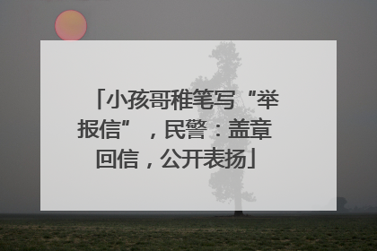 小孩哥稚笔写“举报信”，民警：盖章回信，公开表扬