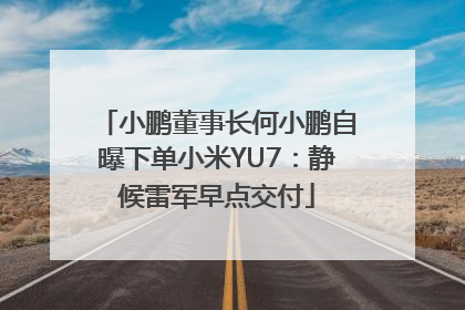 小鹏董事长何小鹏自曝下单小米YU7：静候雷军早点交付