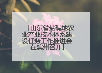 山东省盐碱地农业产业技术体系建设任务工作推进会在滨州召开