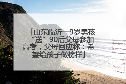 山东临沂一9岁男孩“送”90后父母参加高考，父母回应称：希望给孩子做榜样