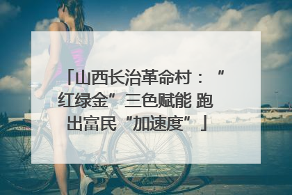山西长治革命村：“红绿金”三色赋能 跑出富民“加速度”