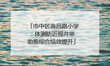 市中区鑫昌路小学：体测防近视并举 助推综合绩效提升
