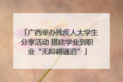 广西举办残疾人大学生分享活动 搭建学业到职业“无障碍通道”