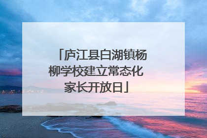 庐江县白湖镇杨柳学校建立常态化家长开放日