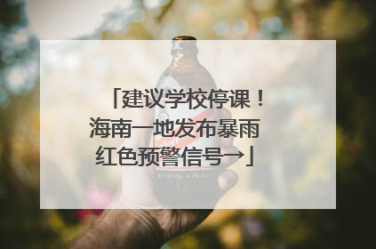 建议学校停课！海南一地发布暴雨红色预警信号→