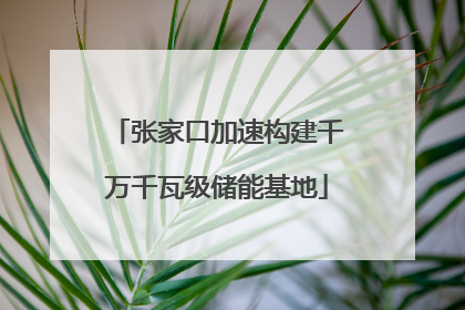 张家口加速构建千万千瓦级储能基地