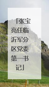 张宝亮任临沂军分区党委第一书记