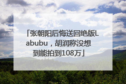 张朝阳后悔送回绝版Labubu，胡润称没想到能拍到108万