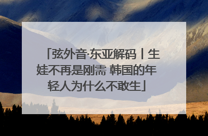 弦外音·东亚解码丨生娃不再是刚需 韩国的年轻人为什么不敢生