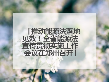 推动能源法落地见效！全省能源法宣传贯彻实施工作会议在郑州召开