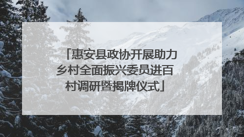 惠安县政协开展助力乡村全面振兴委员进百村调研暨揭牌仪式