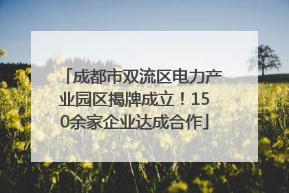 成都市双流区电力产业园区揭牌成立！150余家企业达成合作