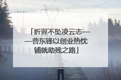 折翼不坠凌云志——曹东锋以创业热忱铺就助残之路