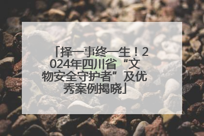择一事终一生！2024年四川省“文物安全守护者”及优秀案例揭晓